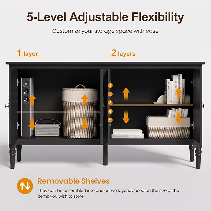 FansaFurn Console Table, Wood Buffet Sideboard, Media Credenza - Image 4