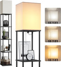 SUNMORY 5 Tier Floor Lamp with Shelves, Modern Square Standing Lamp with 3 by SUNMORY