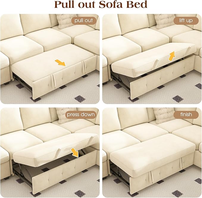 Ihanherry L-Shaped Sectional Sofa Bed - Image 7