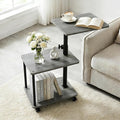 Swivel Side Table for Small Spaces, Adjustable Height End Table for Different by Bingyouth