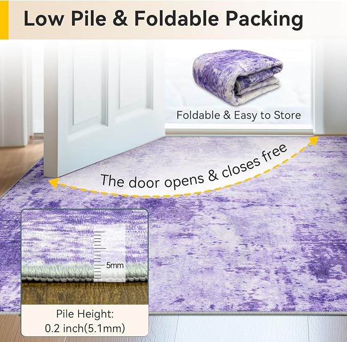 RELEANY Washable Area Rugs 5'x8' Non-Slip Modern Abstract Soft - Image 6