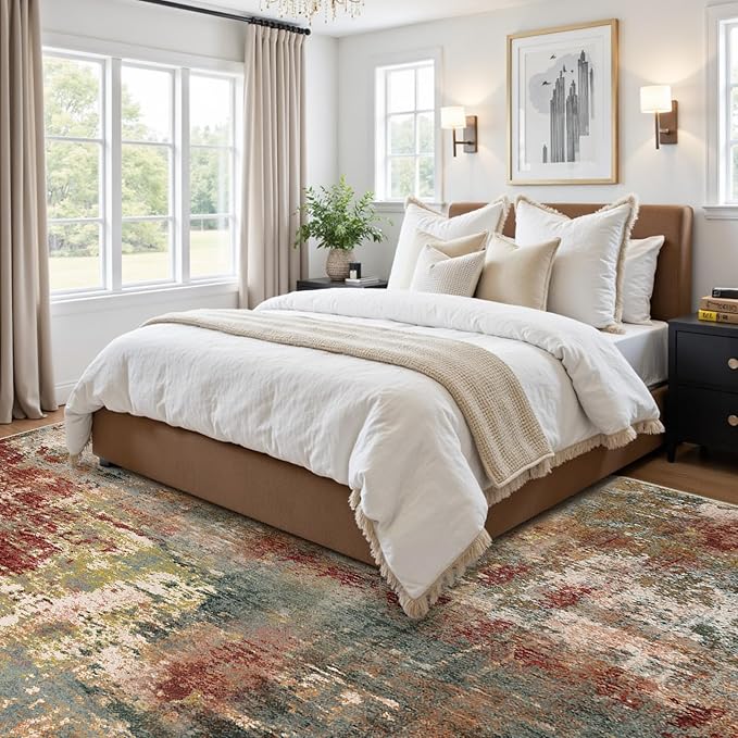 RELEANY Washable Area Rugs 5'x8' Non-Slip Modern Abstract Soft - Image 2