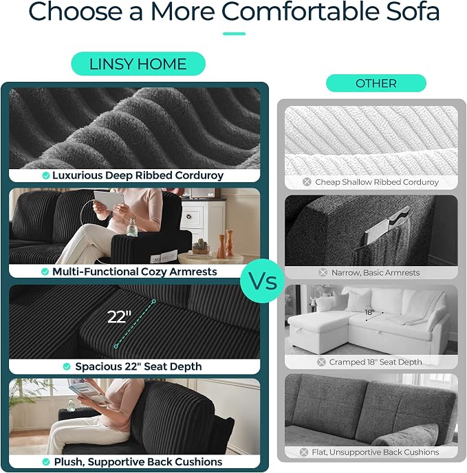 LINSY HOME Sectional Sleeper Sofa - Image 3