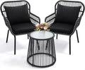 wildformers 3 Pieces Rattan Wicker Bistro Set, Outdoor Conversation Set by wildformers