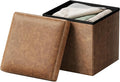 SONGMICS HOME Storage Ottoman, Removable Lid, Foldable Foot Stool, PU Leather by SONGMICSHOME