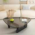 EASYSOUL Modern Glass Coffee Table, 32.68" D x 22.44" W x 15.75" H, Abstract by EASYSOUL