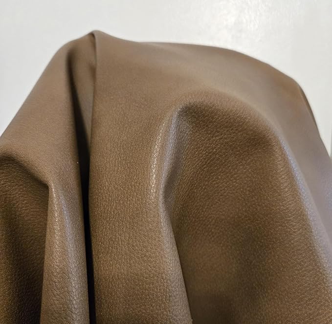 Walnut Brown Soft Faux Leather Fabric PU Leather by the Yard Synthetic Pleather - Image 2