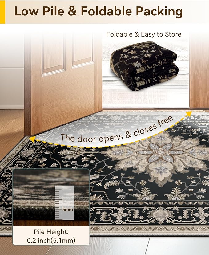 RELEANY Area Rugs 2'6"x10' Runner Rug Non Slip Washable - Image 4