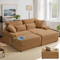 SUNWAVE 74" W Double Chaise Lounge Chair Indoor, Oversized Loveseat by SUNWAVEHOME