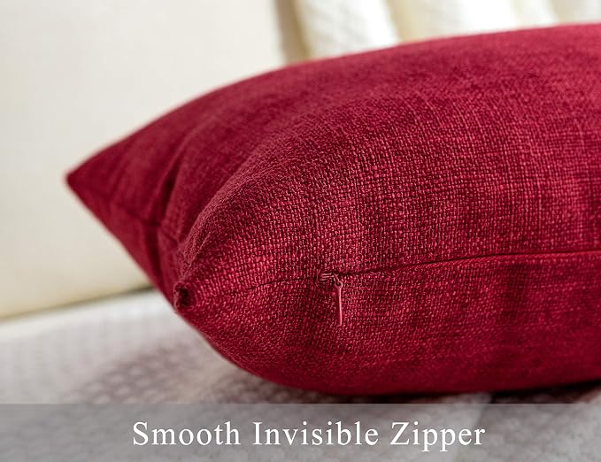 Stellhome Christmas Decorative Rectangle Linen Throw Pillow Covers Solid - Image 3