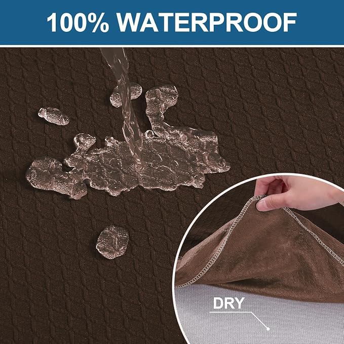 Smiry Waterproof Seat Covers for Dining Room Chairs Set of 2, Stretch Jacquard - Image 3