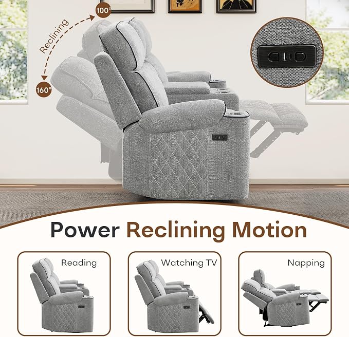 HAOMARKETS 3-Piece Power Recliner Sofa Set - Image 3