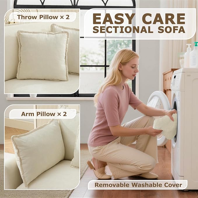 78” Modular Sectional Sofa, L Shaped Cloud Couch - Image 7