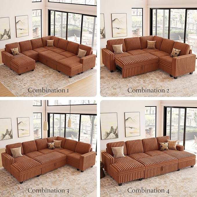 Belffin Corduroy Fabric Loveseat Module - Image 6