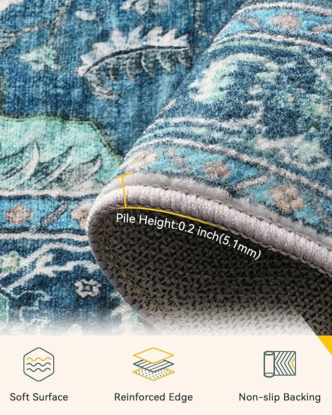 RELEANY Area Rugs 2'6"x5' Runner Rug Non Slip Washable - Image 3