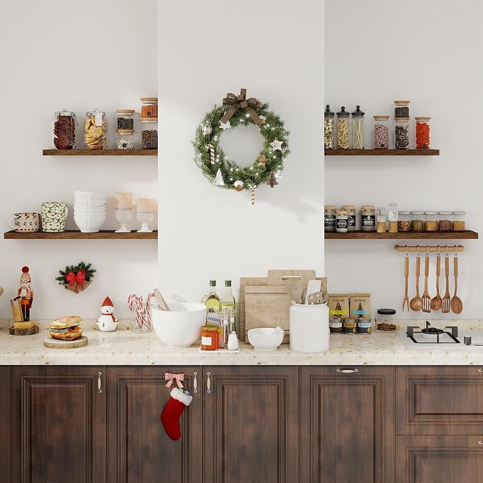 36Inch Floating Shelves for Wall 2 Pack Wood Shelves for Kitchen, Bedroom Wall - Image 2