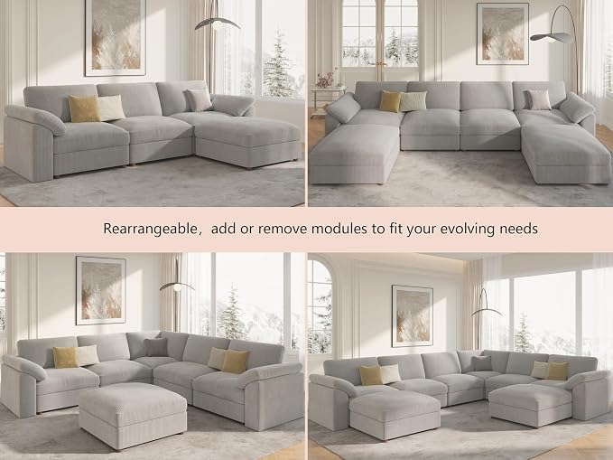 EASE MOOSE Comfty 2 Seat Couch, FSC Certified Modern Deep Seat Sectional Modular - Image 6