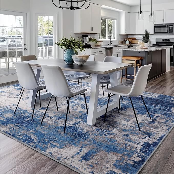 RELEANY Washable Area Rugs 7x10 Non-Slip Modern Abstract Soft - Image 8