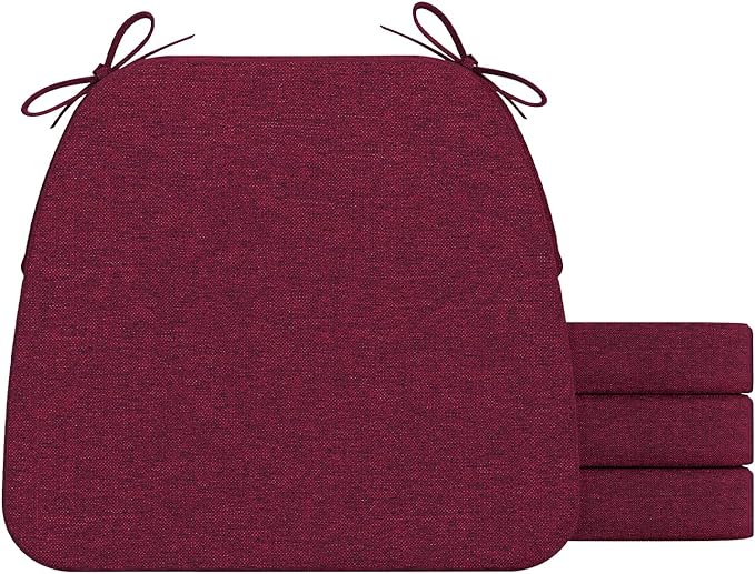 AAAAAcessories D-Shaped Chair Cushions, Machine-Washable Cover, Wine Red by AAAAAcessories