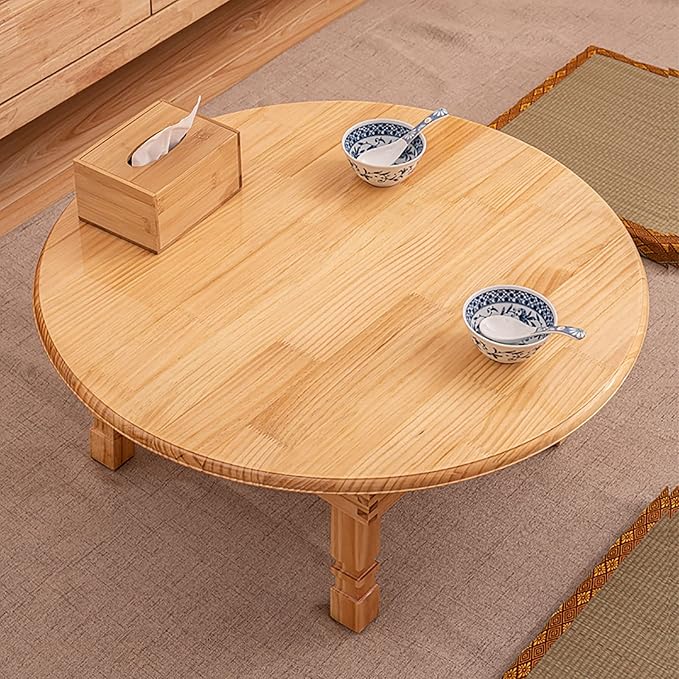 Folding Round Korean Solid Wood Table: Ideal - Image 6