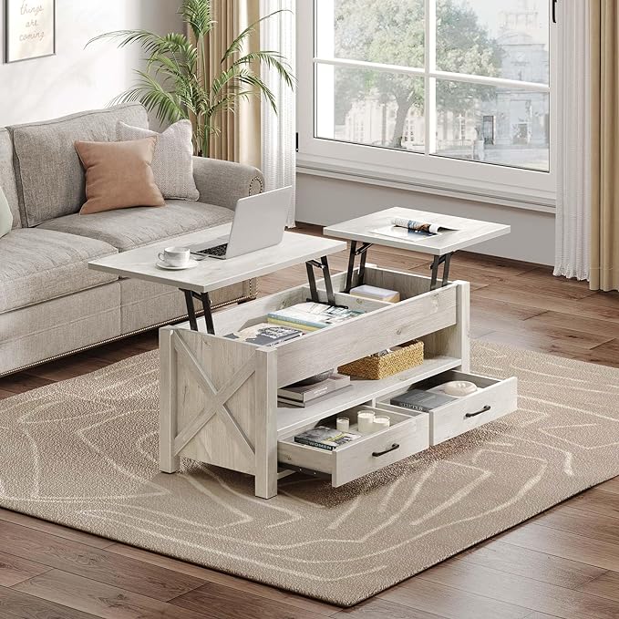 Seventable Coffee Table, 39.3" Lift Top Coffee Table - Image 2