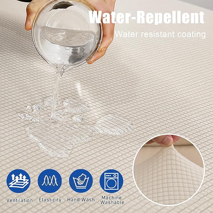 Water Repellent L Shaped Couch Covers 4 Pieces Sofa Seat Cushion Slipcovers - Image 4