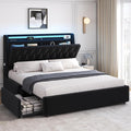 Queen LED Velvet Bed Frame by JOCOEVOL