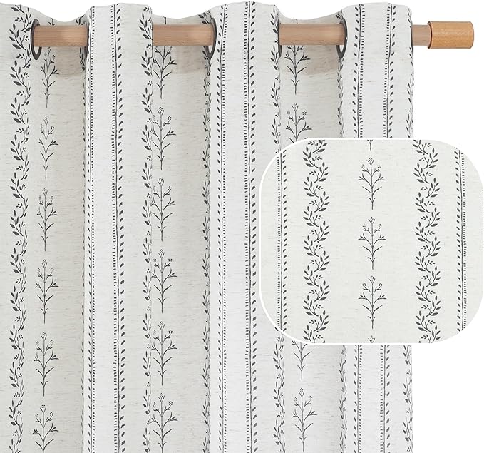 BGment Short Boho Curtains Leaf Floral Print Cottage Core Botanical Curtains by BGment