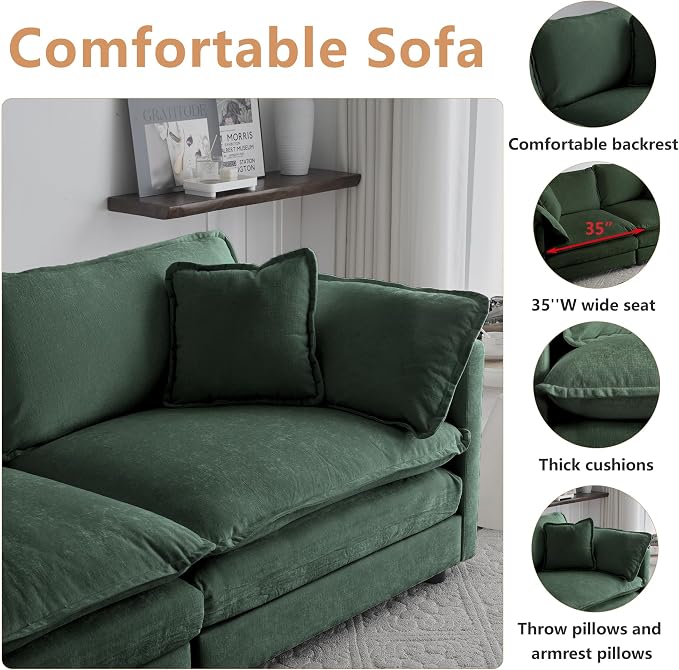 mikibama Modular Sectional Sofa, 146.5 Inch L Shaped Couch Set - Image 3