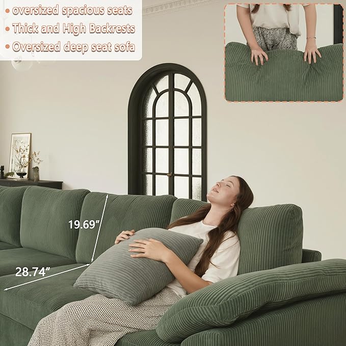 EASE MOOSE Oversized Sectional Modular Sofa, Deep Seat Modular Sectional Cloud - Image 8
