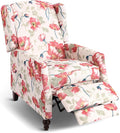 Upholstered Wingback Recliner Chair, Traditional Push Back Recliner Chair by Consofa