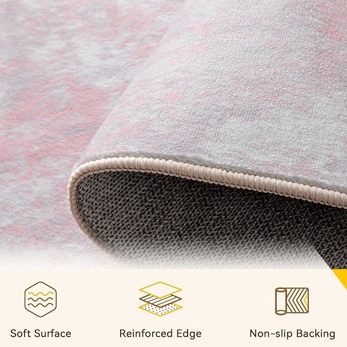 RELEANY Washable Area Rugs 6'x8' Non-Slip Modern Abstract Soft - Image 4