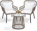 wildformers 3 Pieces Rattan Wicker Bistro Set, Outdoor Conversation Set by wildformers