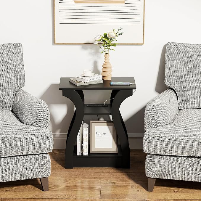 FROMJBEST End Table with Charging Station, Side Table with USB Ports and Outlets - Image 3