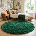 Amdrebio Dark Green Round Rug 6Ft by Amdrebio