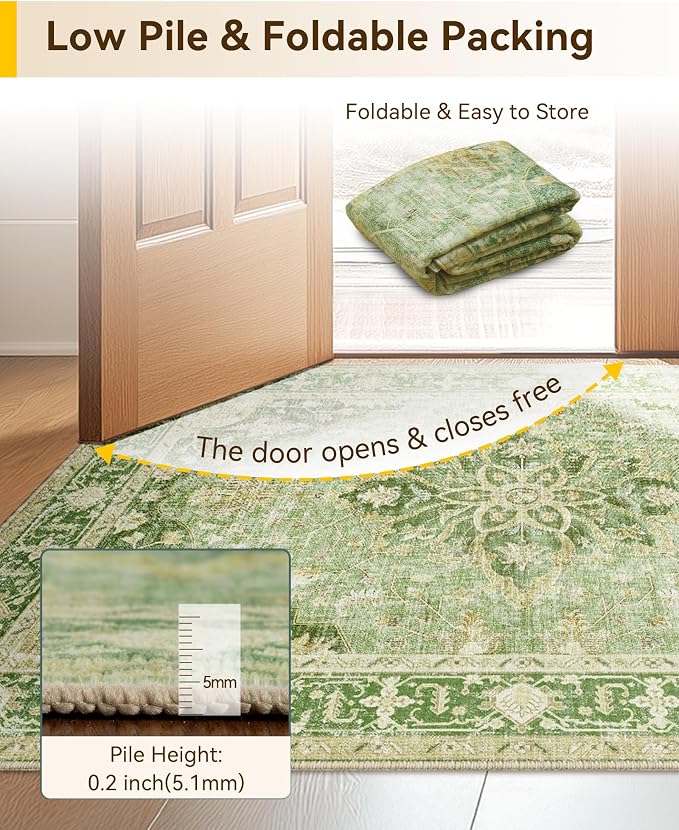 RELEANY Area Rugs 2'x6' Runner Rug Non Slip Washable - Image 7