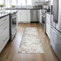 2'x6' Runner Rug Washable Rug: Modern Abstract Soft Thin Runner Rug Brown Grey by FXRHLP