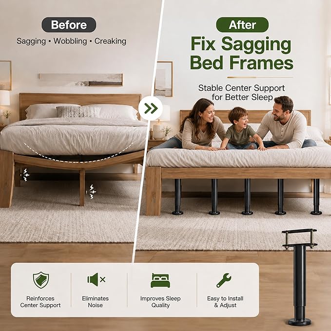 2Pcs Bed Frame Support Leg, Adjustable Height 14" to 23.6", Increase Under-Bed - Image 3