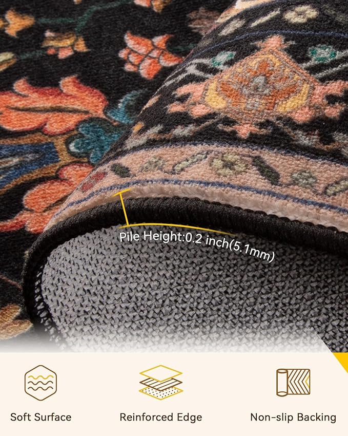 RELEANY Area Rugs 2'6"x14' Runner Rug Non Slip Washable - Image 4