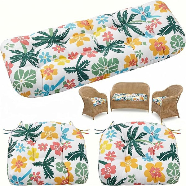 1 MIDDLE ONE Wicker Chair Cushions 3 Pieces Set by 1MIDDLEONE