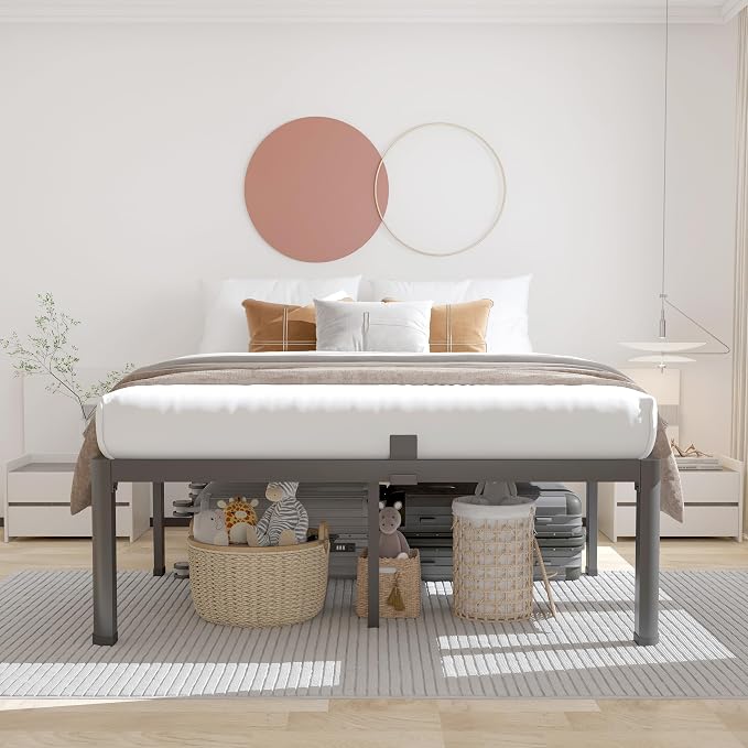 ROIL 12 inch California King Size Bed Frame Metal Platform No Box Spring Needed - Image 2