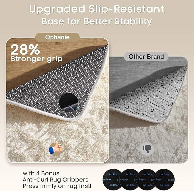 Ophanie Small Rug Washable Non Slip Throw Bedside Area Rugs, Fluffy Soft Mini - Image 4