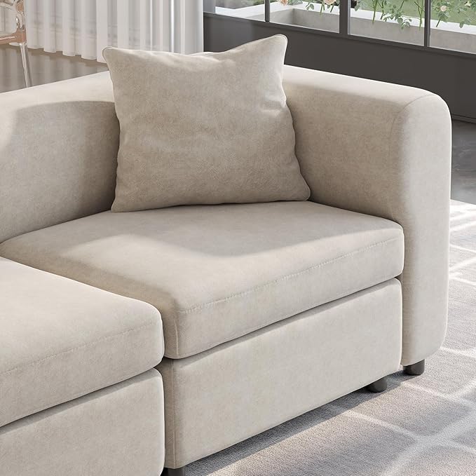 Guyii Modern 76.38" Long Oversized 2-Seat Velvet Convertible Loveseat Sofa - Image 6