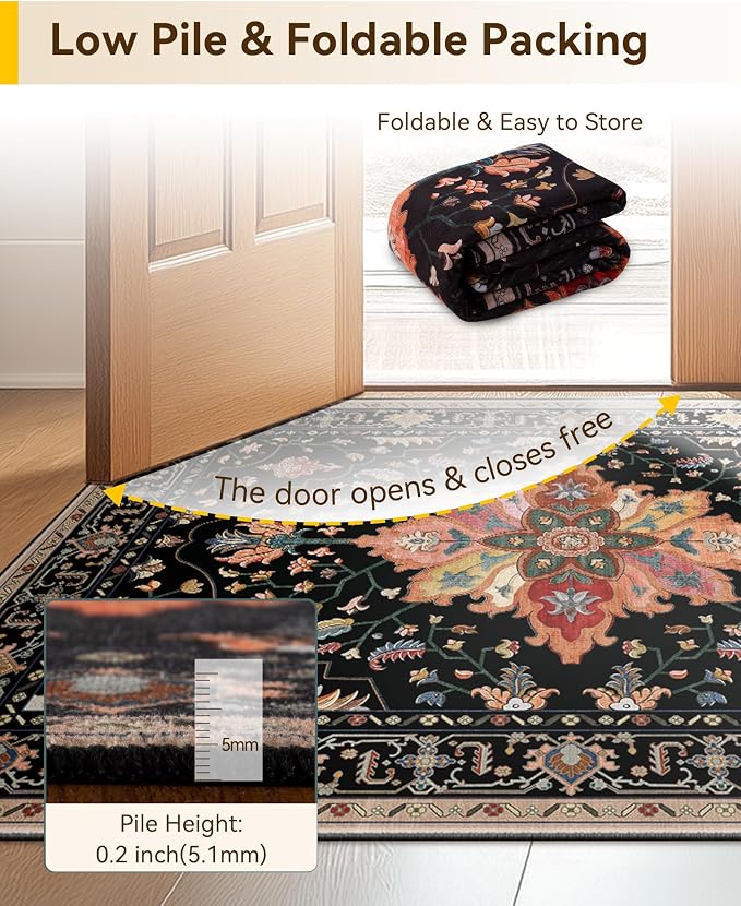 RELEANY Area Rugs 2'x7' Runner Rug Non Slip Washable - Image 5