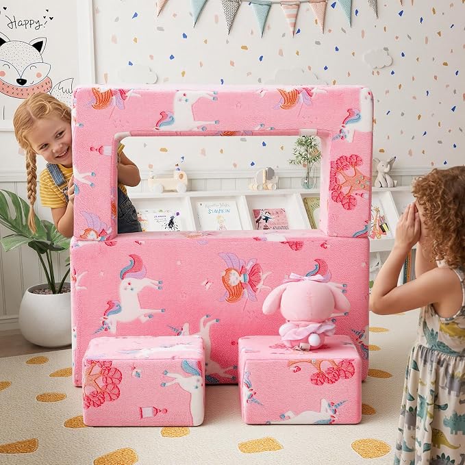 MeMoreCool Modular Kids Couch, Glow Play Toddler Couch - Image 2