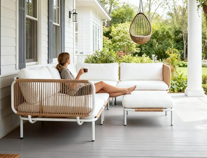 Crestlive Products Outdoor Oversized Loveseat Set, Patio Conversation Sets - Image 2