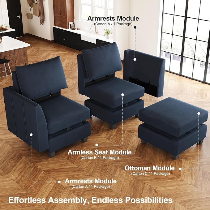 Belffin Modular Sectional Sofa U Shaped Couch - Image 5