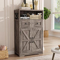 Farmhouse Storage Cabinet with Barn Doors and Open Shelf, Kitchen Pantry with by FiveWillowise
