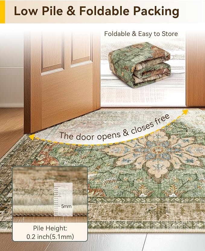RELEANY Area Rugs 3'x10' Runner Rug Non Slip Washable - Image 7