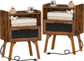 Lerliuo Rattan Nightstands Set of 2 by Lerliuo